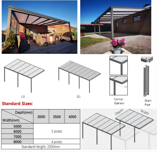 Terrace Covering Pergola Kit Profiles