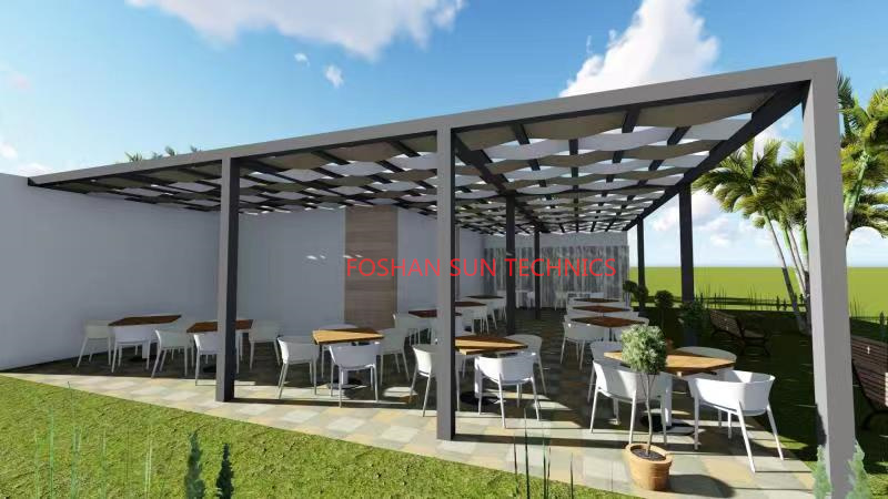 Aluminum Pergola Cloth Shade Idea